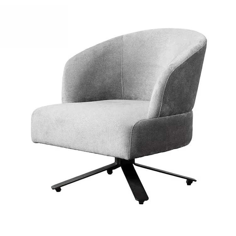 

#MOYI Factory Wholesale PNordic Leisure Chair Light Luxury Velvet Office Chair Cloth Lazy Balcony Metal Swivel Chair Living Room