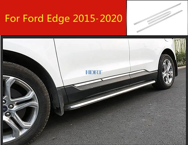 

For Ford Edge 2015-2020 Car 4pcs Stainless steel Door Side Lining Molding Body moulding Trim Cover Protector Edge Strip Styling