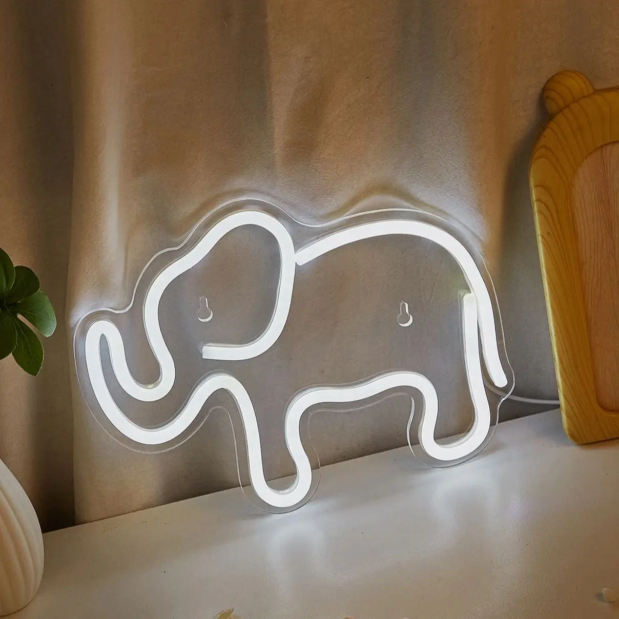 Chi-Buy 1PC Elephant Shape LED Neon Sign USB Powered For Bedroom Room Wall Decoration Neon Light Signs Suitable For Holiday