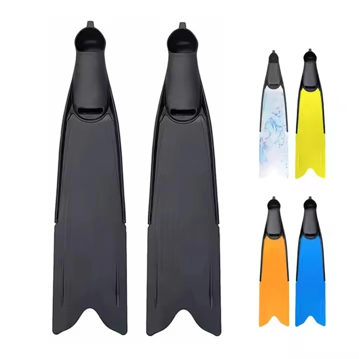 Custom Colors Logo PP Blade 5 Size TPR Full Foot Pocket Scuba Diving Fins Plastic Long Fins Freediving Flipper
