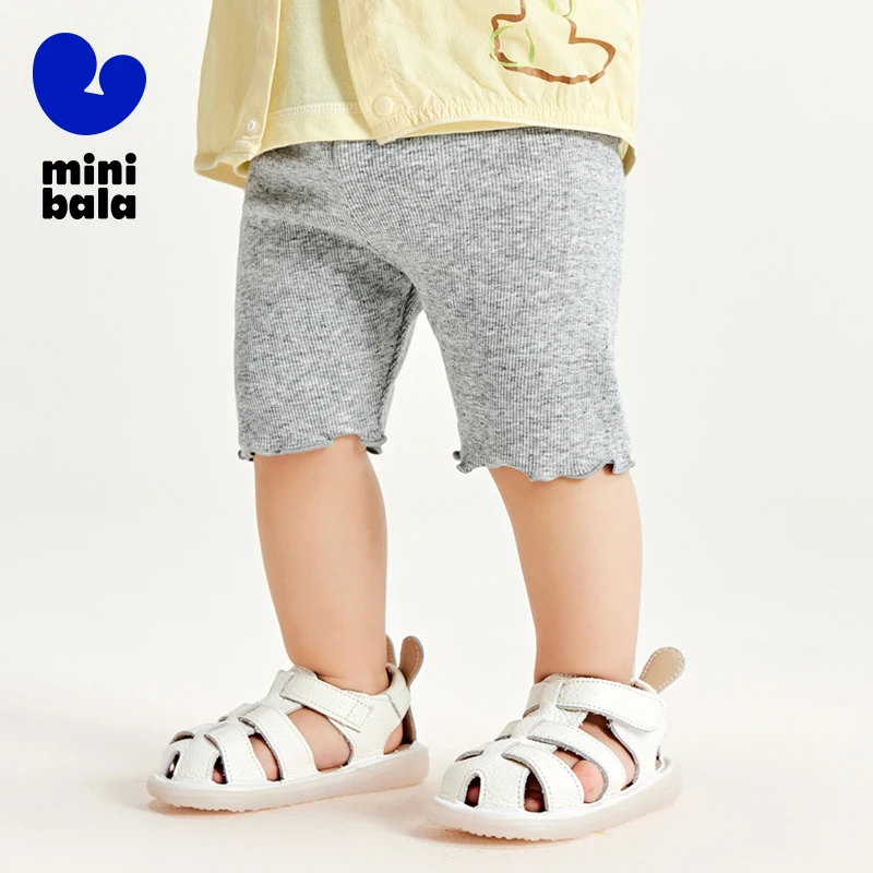 Mini Bala Pants Girls 2024 Summer New Arrival Cute Pants with Pleated Edges