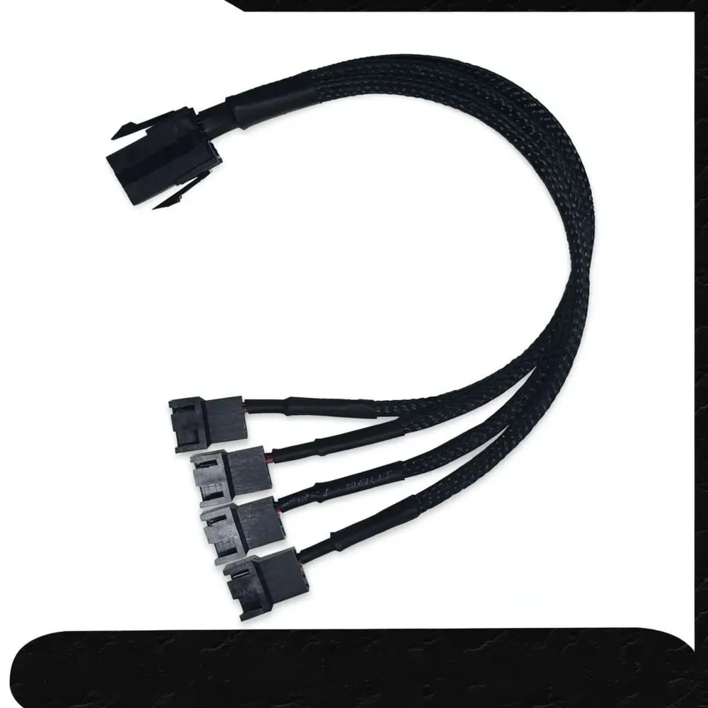6Pin To Small 3Pin 4Pin Fan Extension Cable Nylon Braided Power Splitter Adapter For PC Desktop Computer Maintenance