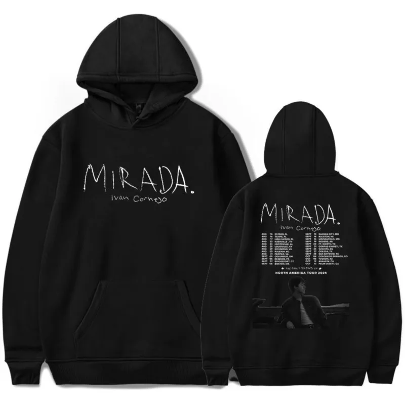 Sweats à capuche à manches longues pour hommes et femmes, Hip Hop unisexe, PVD, Streetwear à capuche, Ivan Cornejo, Mirada Tour, Merch, 2024