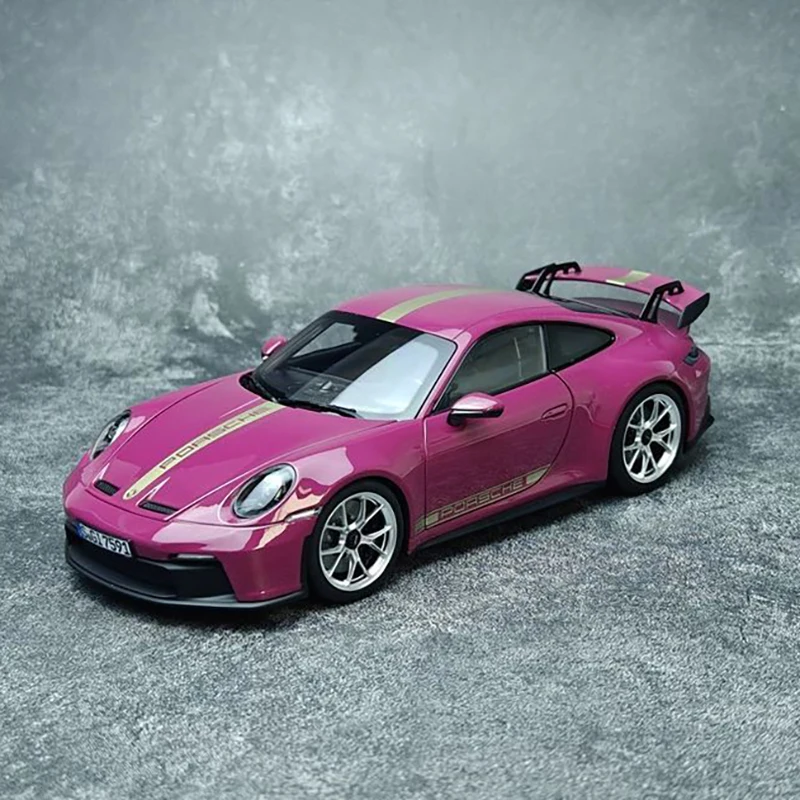 NOREV 1/18 Scale Porsche 911 992 GT3 Sports Car Model Alloy Porsche GT3 Purple Fancy Blue Car Model Collection Decoration