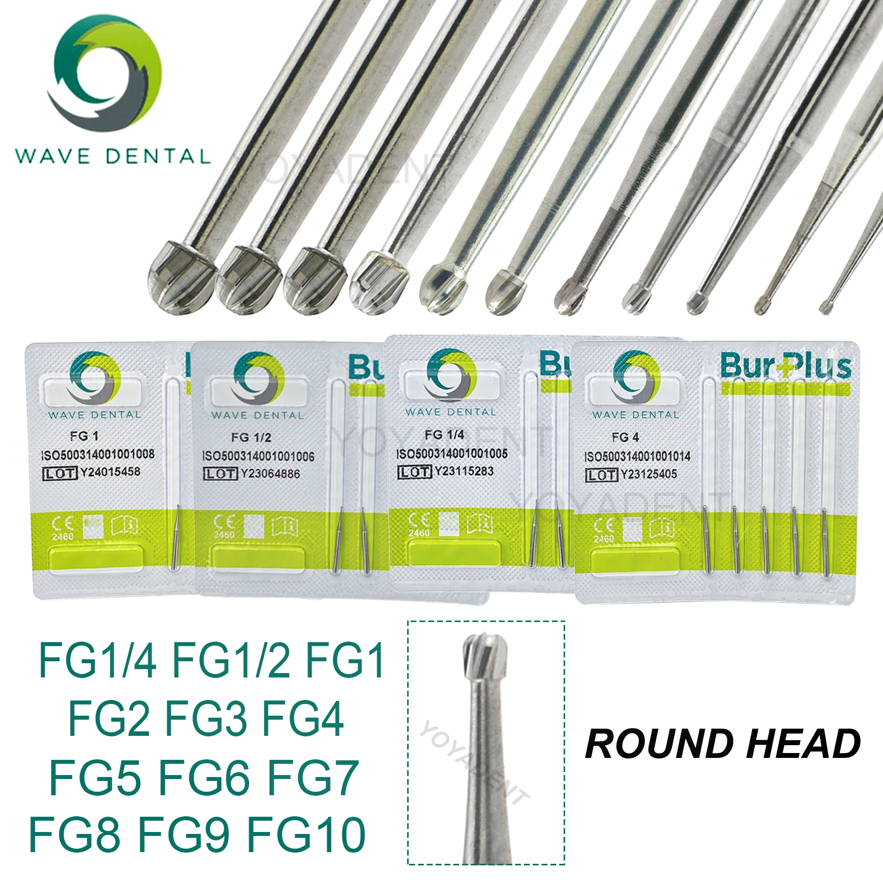 

5 шт./упак. WAVE стоматологические бор из карбида вольфрама с круглой шаровой головкой, стоматологические сверла для высокоскоростного наконечника FG диаметром 1,6 мм