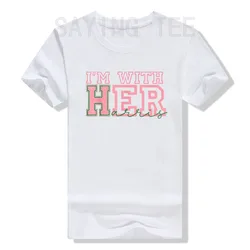 Sono con lei Kamala Vote for 2024 President Kamala-Harris t-shirt Women's Fashion Letters Print dicendo Campaign Tee novità top