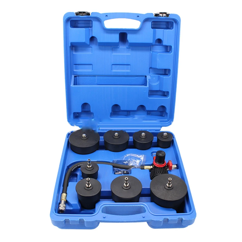 

9pcs Turbo System Charger Air Pressure Leakage Tester Kit with 4 Pairs of Stepped Adapters For Most Cars