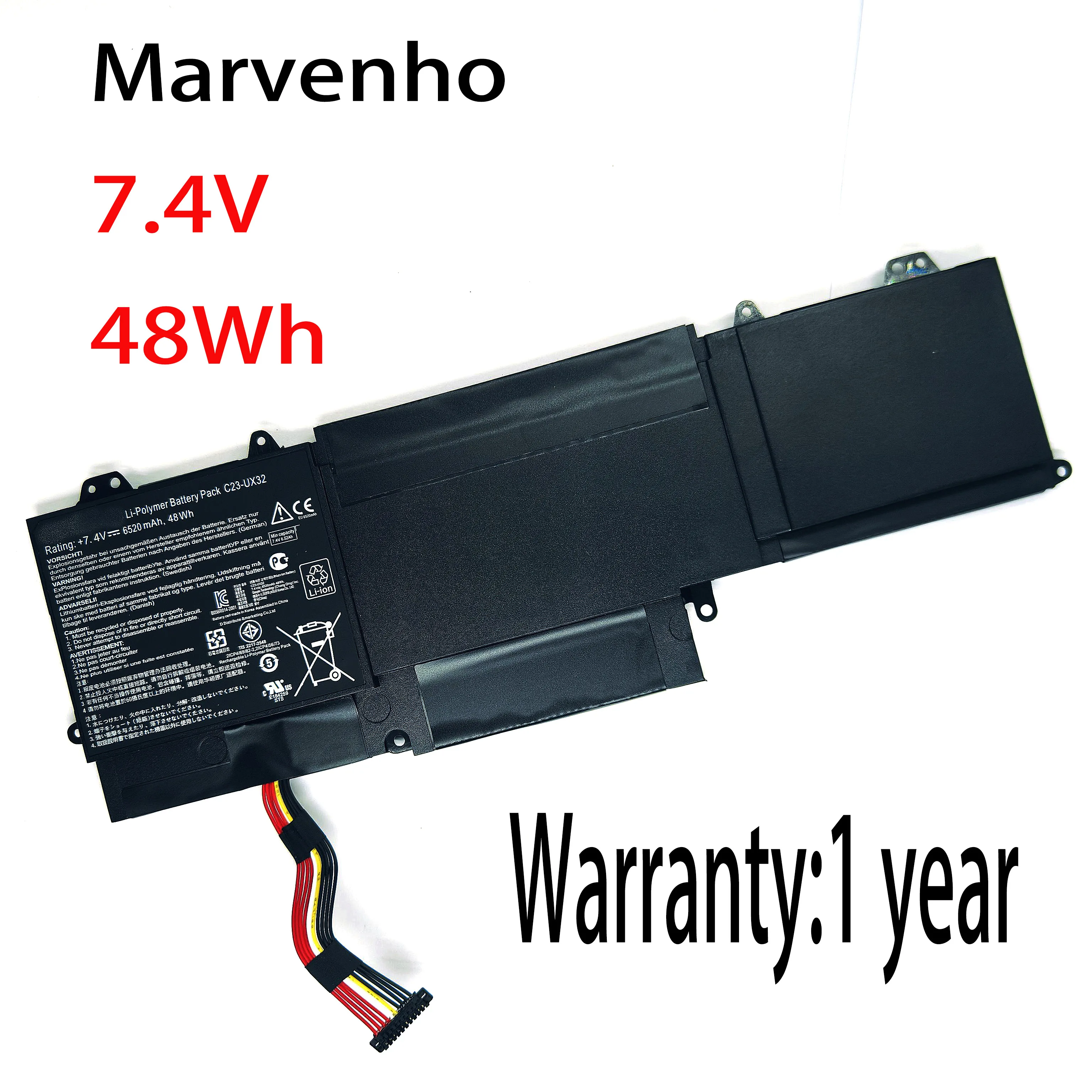 Marvenho New 48wh 7.4V 6520mah  C23-UX32 Laptop Battery For ASUS Zenbook UX32VD UX32LA VivoBook U38N series computer