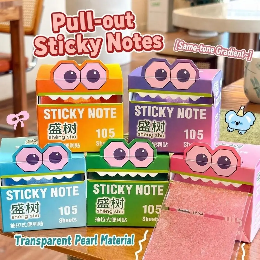 105 Sheets Per Roll Pull-Out Sticky Notes Waterproof Transparent Pearlescent Transparent Sticky Notes Strong Adhesive Quick-Dry