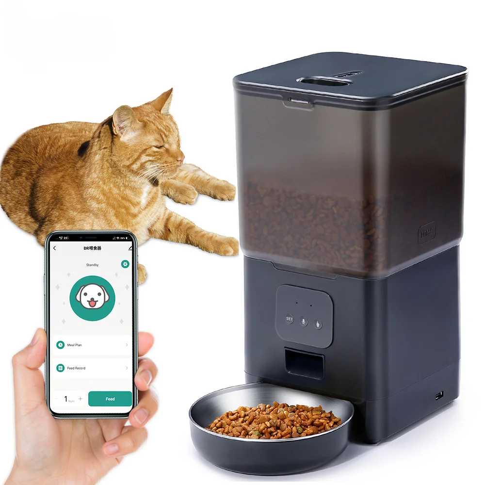 

6L Cat Timing Feeder Tuya APP Smart Cat Feeder Pet Dog Food Automatic Dispenser Suitable for Small Cats and Dogs Remote Feeding