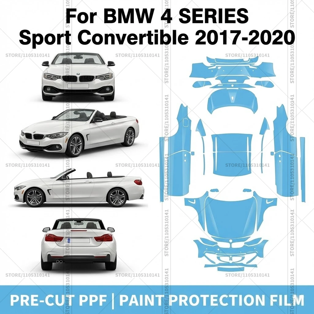 

Предварительно нарезанная защитная пленка PPF, прозрачная автомобильная пленка для полной защиты кузова, PPF для BMW 4 SERIES Sport Convertible 2017-2020