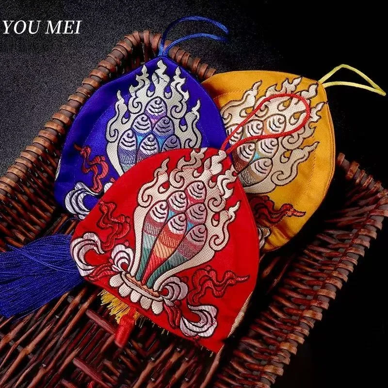 Tibetan Amulet Heart Shape Sachets Car Center Console Pendant,Remove Unpleasant Odors Phone Bag Creativity Trinket Buddhist Item