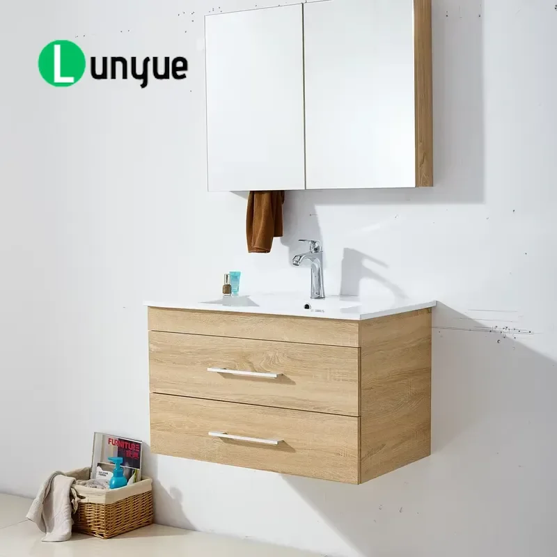 Luxury Wall Mounted Bathroom Vanity Cabinet with Sink 2 Drawer Storage Furniture for Hotel Home Modern Design