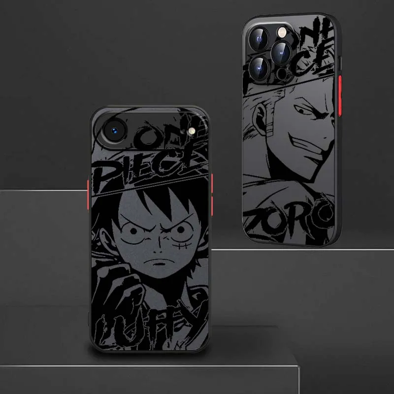 

One Piece Anime Luffy Cool For Apple iPhone 17 Air 16 15 14 13 12 11 XS X Pro Max Plus Frosted Translucent Phone Case