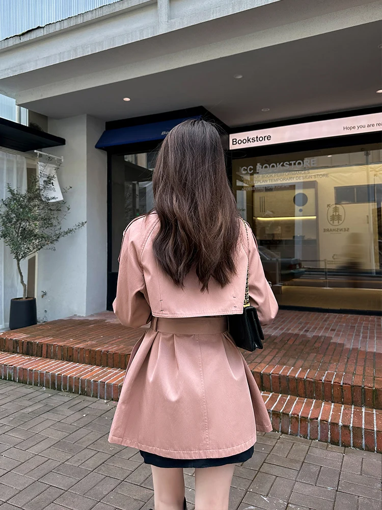 

Pink ort Casual Sle Women's Jaet 2026 Spring Autumn New Model Korean Version Commute Polyester Fiber Long Sve