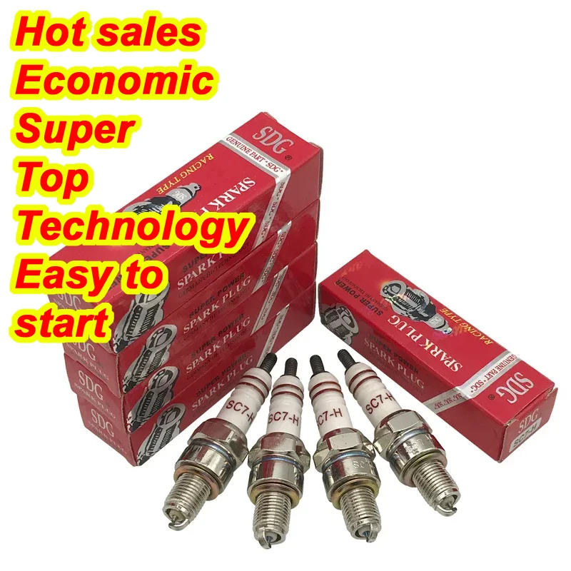 1 2 4PCS Motor SC7-H Spark Plug For CR7HSA C7HSA A7RTC A7TC CR6HSA C5HSA C6HSA U22FS-U SUZUKI Y6 Engine ATV Quad Scooter Go Kart
