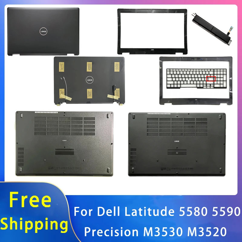 Novo para dell latitude 5580 5590 precisão m3530 m3520; acessórios para laptop replacemen capa traseira lcd/inferior com logotipo 0rv800