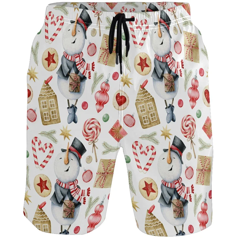 Merry Christmas Santa Claus Graphic Shorts Pants 3D Print Hip Hop y2k Board Shorts Summer Hawaii Swimsuit Cool Surf Swim Trunks