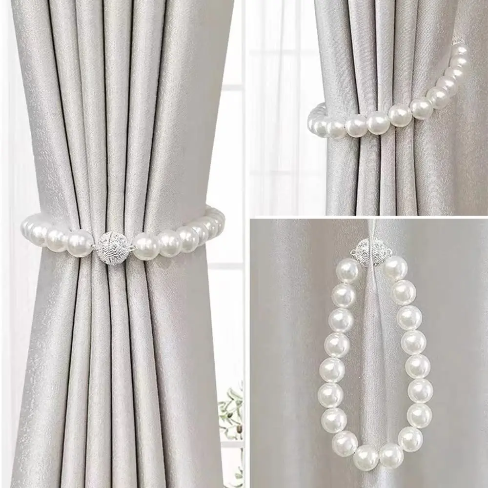 

1 Pack Strong Magnetic Curtain Tiebacks - Elegant Pearl Design, Versatile Curtains Tie Backs for Stylish Room Décor