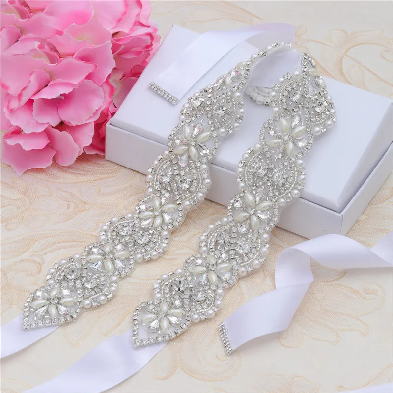 

Bridal Waist Cincher with Rhinestones, European-Style Wedding Dress Accessories Hand-Sewn Crystal Embellishment for Luxury Belts