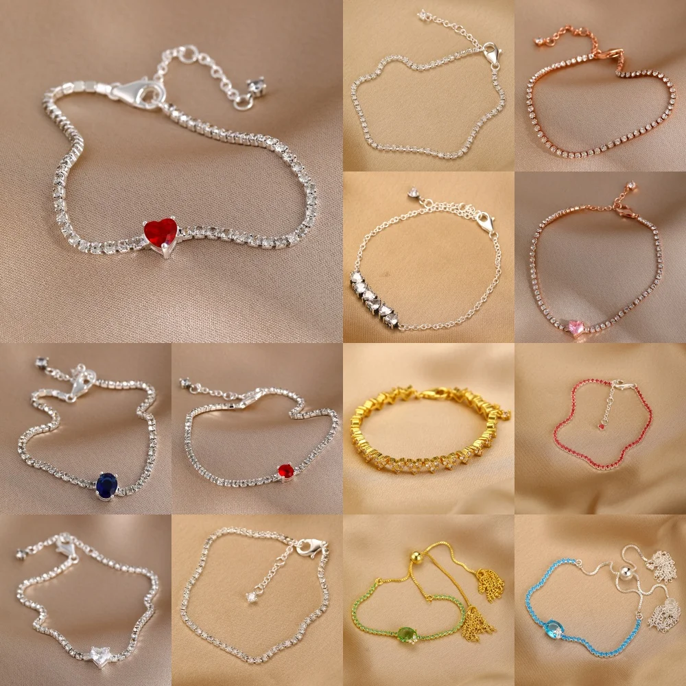 2026 New 925 Sterling Silver Sparkling Zircon Bracelet Suitable For Valentine's Day, Holiday Gifts For Women, DIY Charm Jewelry