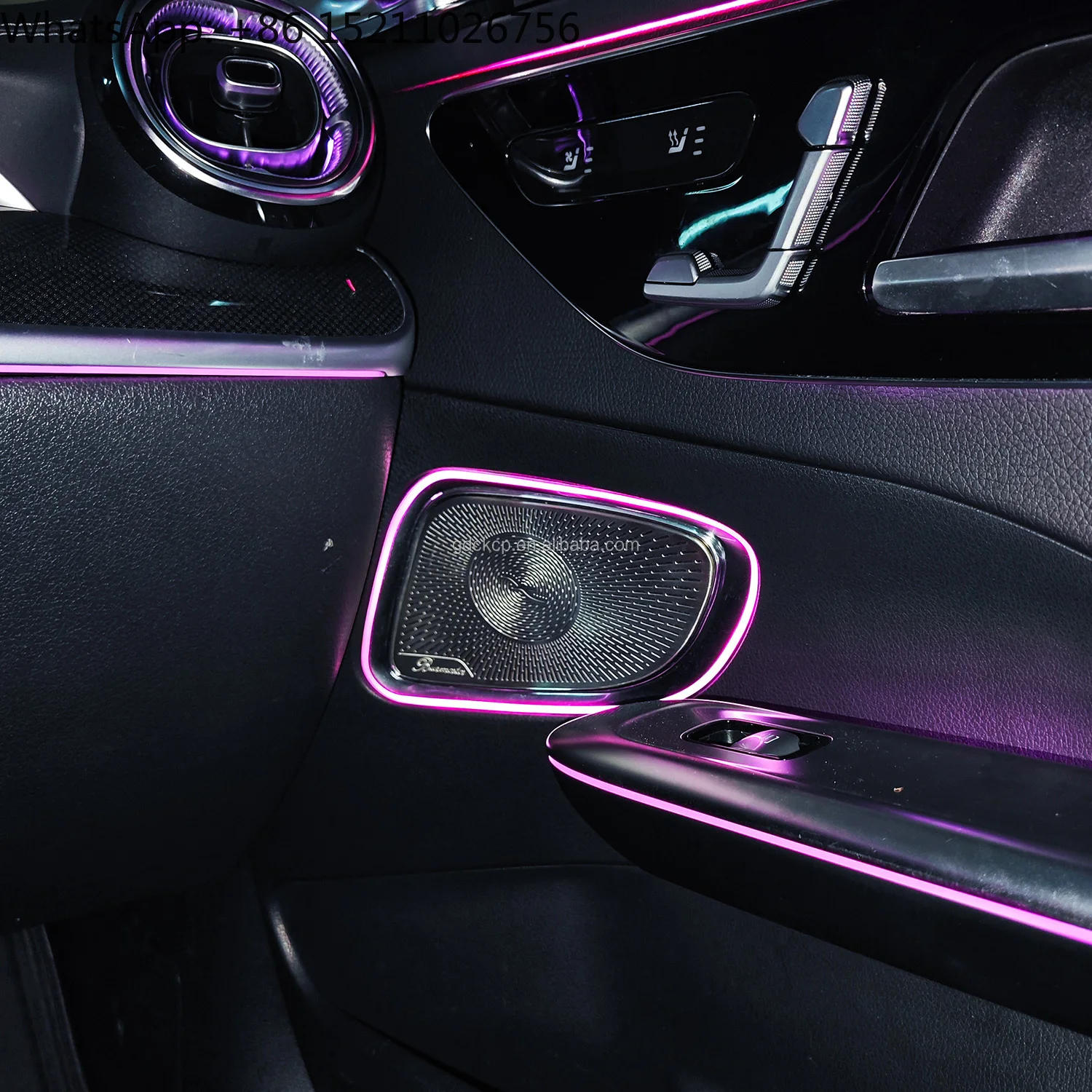 W206 64 ألوان الضوء المحيط غطاء مكبر الصوت الباب الداخلي لمرسيدس بنز C-Class 2022-2025 LED القرن الصوت غطاء توهج