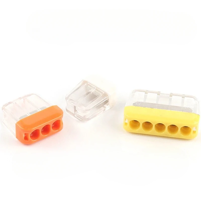 DIY 2/3/5 Pin Mini Conductor Fast wire Connector splicing Terminal Block Universal Compact Push-in Wiring Connector AWG 20-14