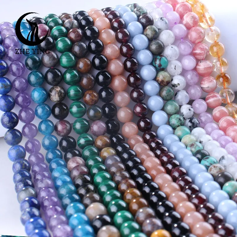 Natural Stone Beads 6-10mm Blue sand stone beads Lava Agate Blue Goldstone Beads For Jewelry Making DIY Bracelet Necklace