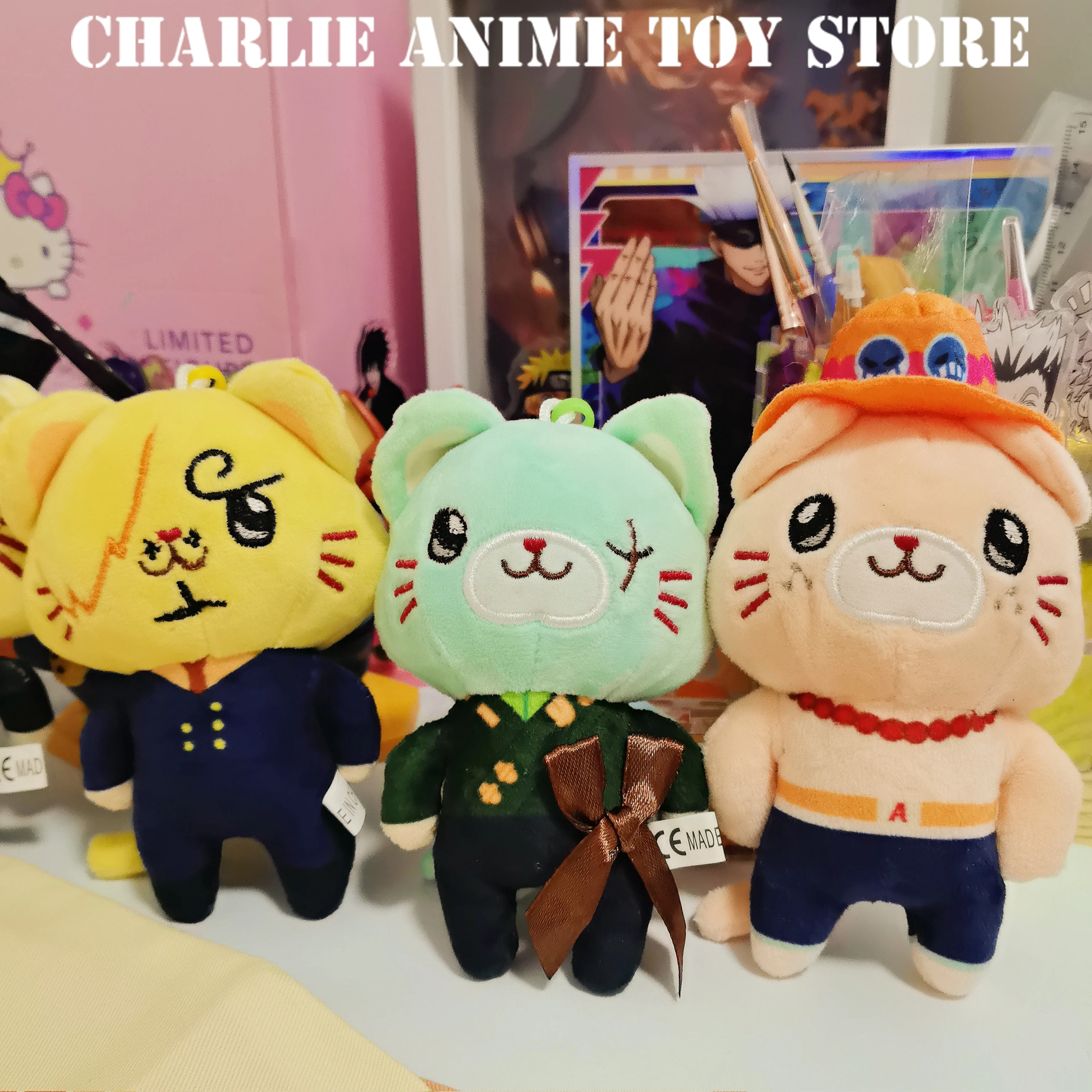 새로운 12cm 밀짚 모자 Luffy 플러시 펜던트 만화 그림 Sanji Zoro Trafalgar 플러시 인형 배낭 장식 열쇠 고리 팬 선물