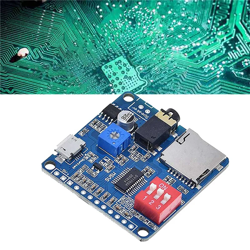 2X DY-SV5W Voice Playback Module For MP3 Music Player Voice Playback Amplifier 5W SD/TF Card Integrated UART I/O Trigger-New