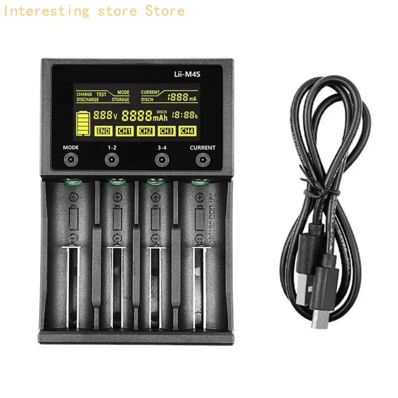 4 Bay Intelligent LCD Battery Charging Box With Touch Control For 18650 2A 3A Rechargeable Batteries Capacity Testing 55KC