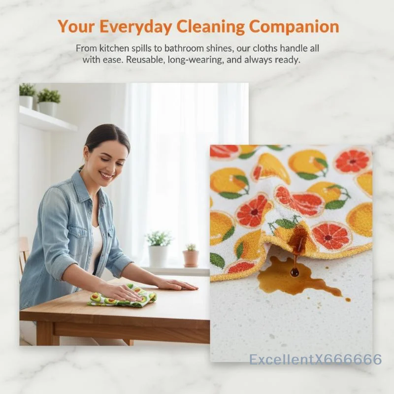 Reusable Kitchen Cleaning Wipes Non Woven High Water Absorption Oil Stain Removing Cloths for Daily Home Dish Washing