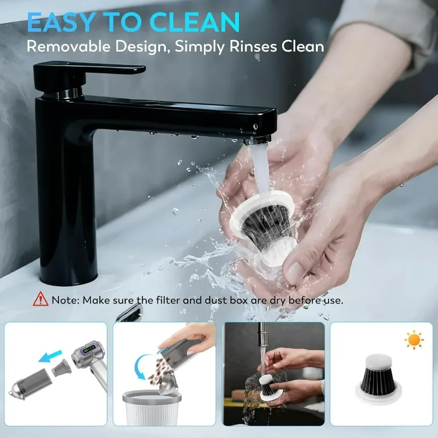 Aspirador de coche, aspirador de coche portátil de alta potencia de 22000PA y plumero de aire, miniaspiradora inalámbrica con pantalla LED, para Hom