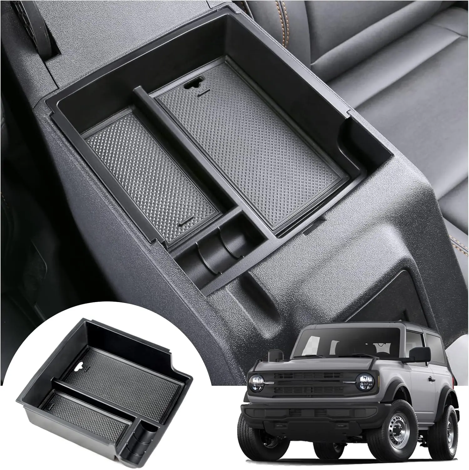 

Center Console Organizer Tray for Ford Bronco Accessories 2024 2023 2022 2021 Armrest Storage Insert Tray Center Console Car Box