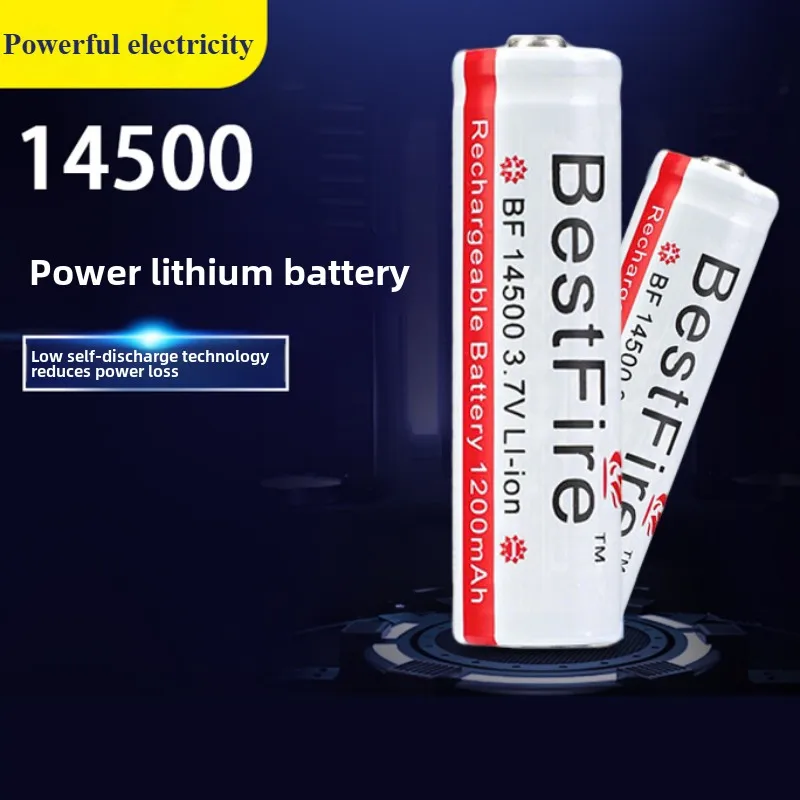 14500 Li-ion Battery 3.7V 1200mAh Rechargeable Battery 1000 Times for LED Flashlight Toys Calculator Electric Toothbrush, Barber