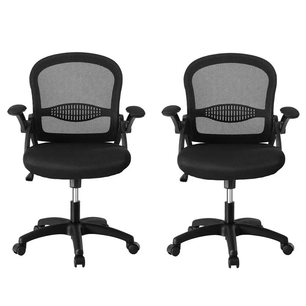 &2X Mesh Office Chair Ergonomic Computer Gaming Desk Chairs Mid Back Adjustable Swivel Work Study Seating