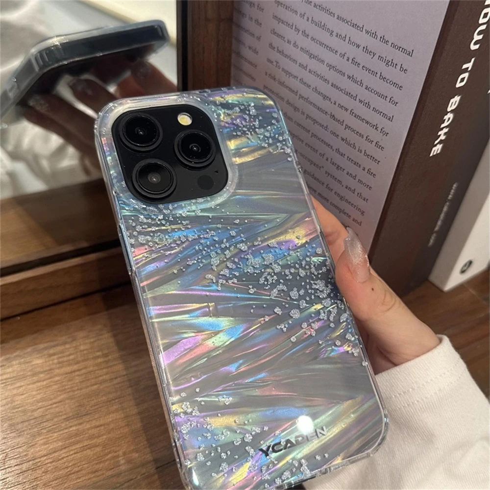 Luxury Bling Glitter Milky Way Starry Radiant Phone Case For iPhone 15 14 13 12 Pro Max Camera Protection Soft Silicone Cover