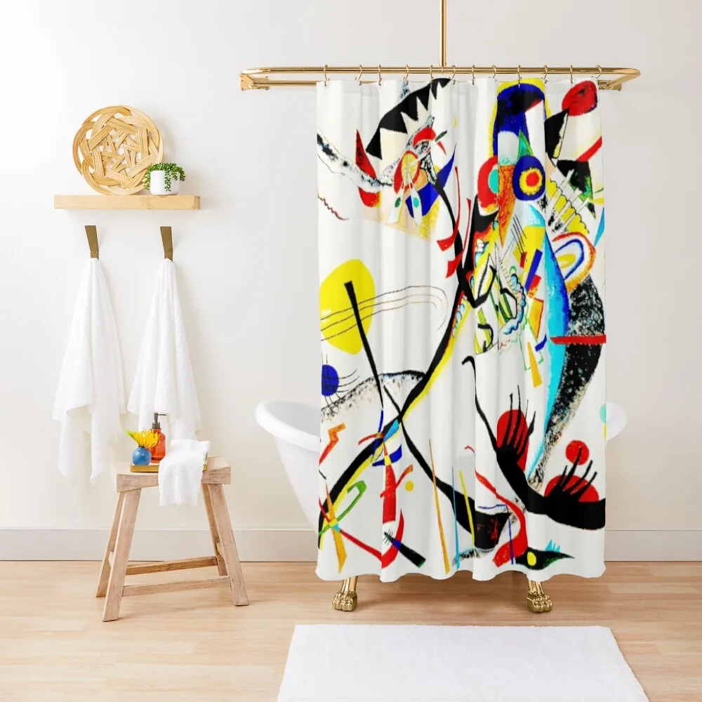 Blue Segment |Wassily Kandinsky Abstract Art Shower Curtain For Shower Bathroom Accessorys Luxury Bathroom Curtain