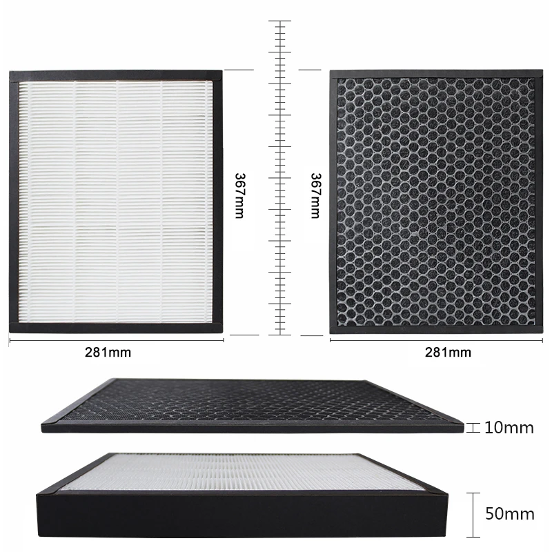 Custom Made FY2422 FY2420 for Philips Air Purifier AC2882 AC2887 AC2889 AC3822 HEPA & Activated Carbon Filters 367*281*50mm/10mm