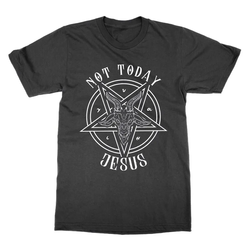 

Not Today Jesus t shirt funny pagan satanist top parody of Satan