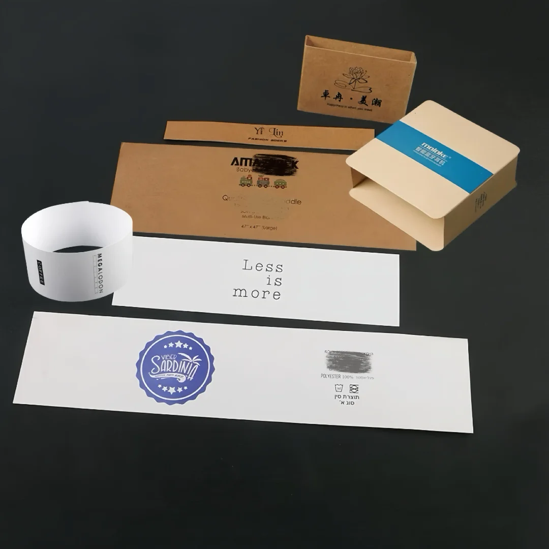 

Personalized printed belly band labels with your logo design, suitable for handmade gifts/mailing boxes/supermarket fruit and ve