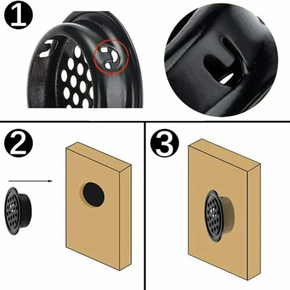 10PCS/Lot Stainless Steel Air Vent Ventilation Grille Cover Black White Wardrobe Cabinet Mesh Hole Ventilation Plugs Dia.35mm
