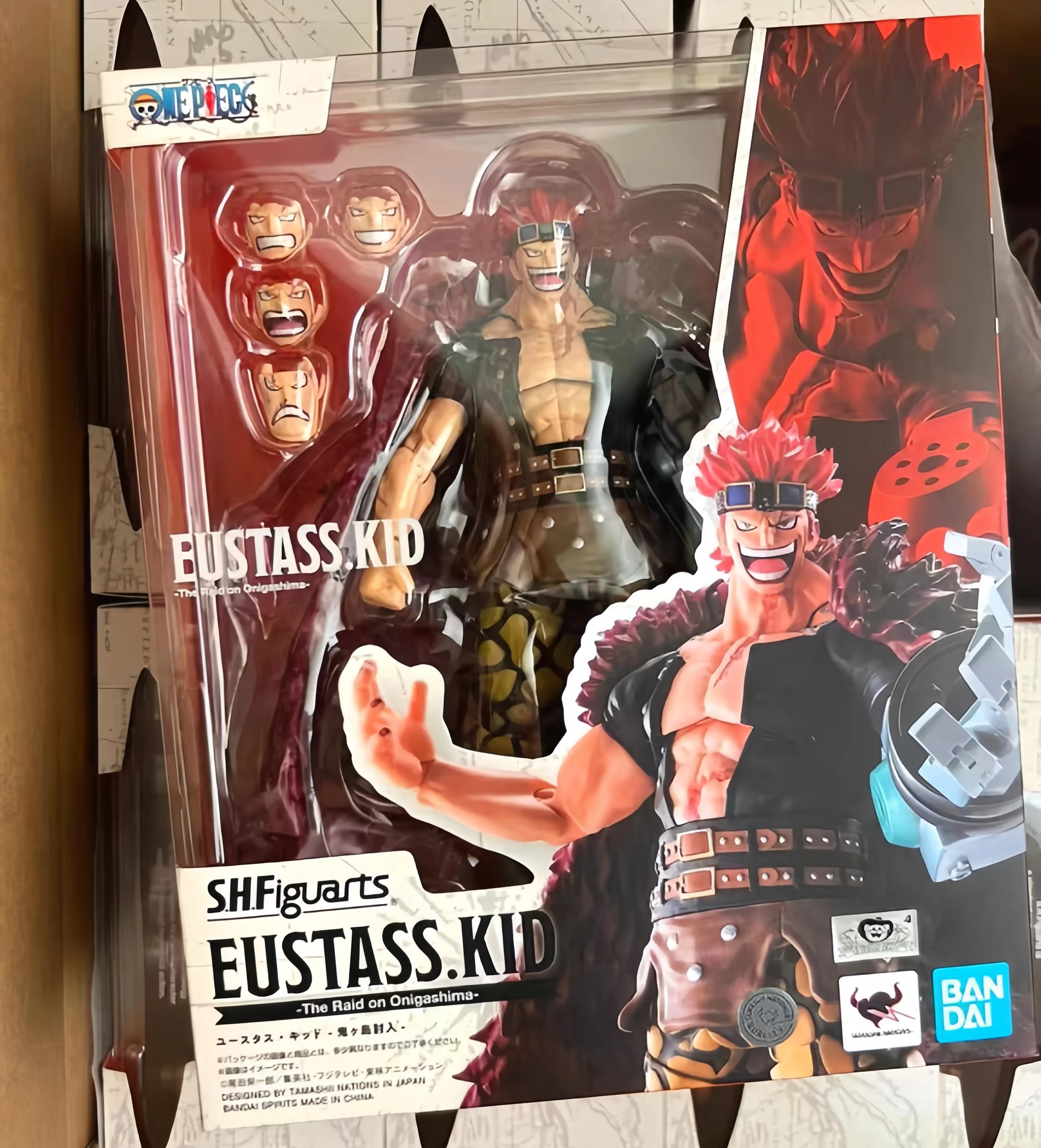 バンダイ-PVCアニメキャラクターモデル,s.h.figuarts,eustass,kid-raid pada,onigashima,aksi,オーナメント,コレクション,ギフト