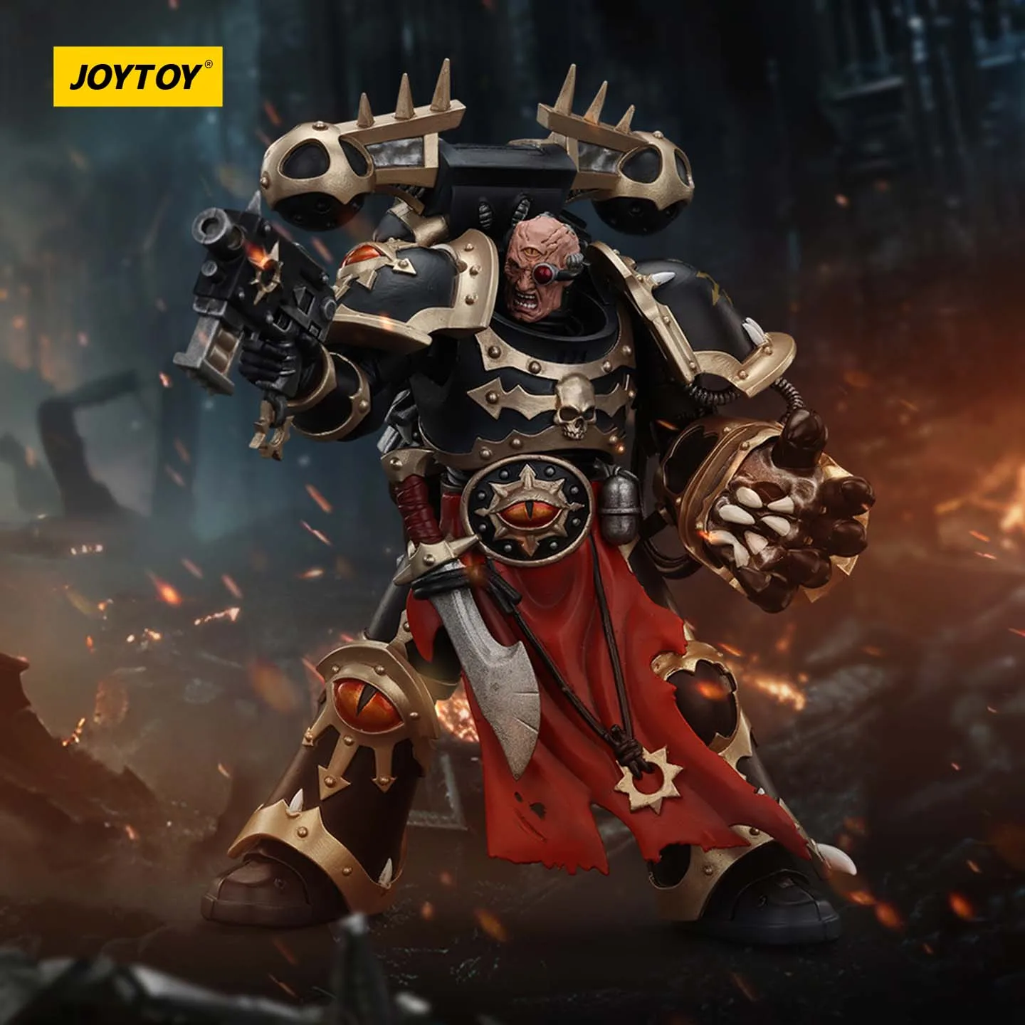 

JOYTOY Dark Source Warhammer 40k Chaos Interstellar Warrior Black Legion JT00966 Blast Gun and Power Fist Warrior 1/18 Model