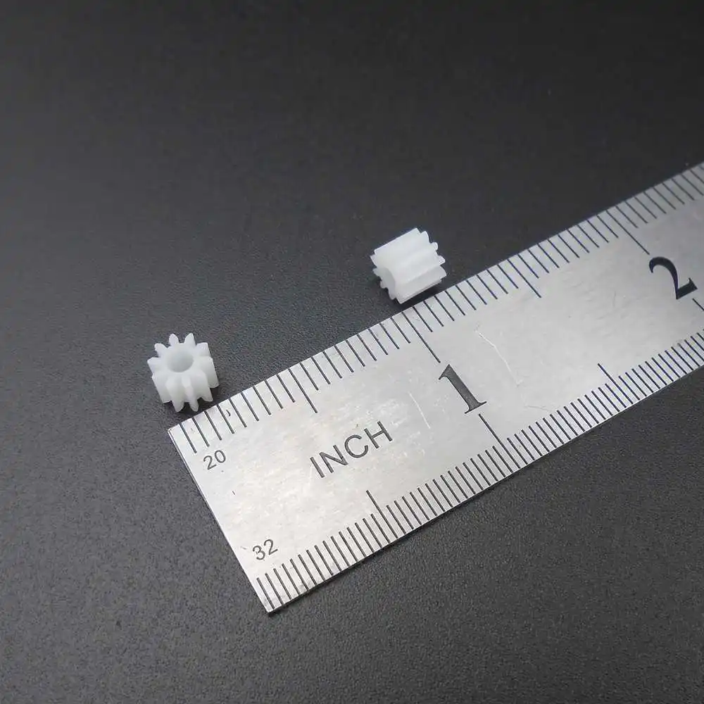 20Pcs 0.5M 10T Plastic Spur Gear Pinion 0.5 Modulus 10 Teeth T=10 Bore Hole Aperture 2.5MM 2.45MM 2.5A DIY Model 10T2.5A 102.5A