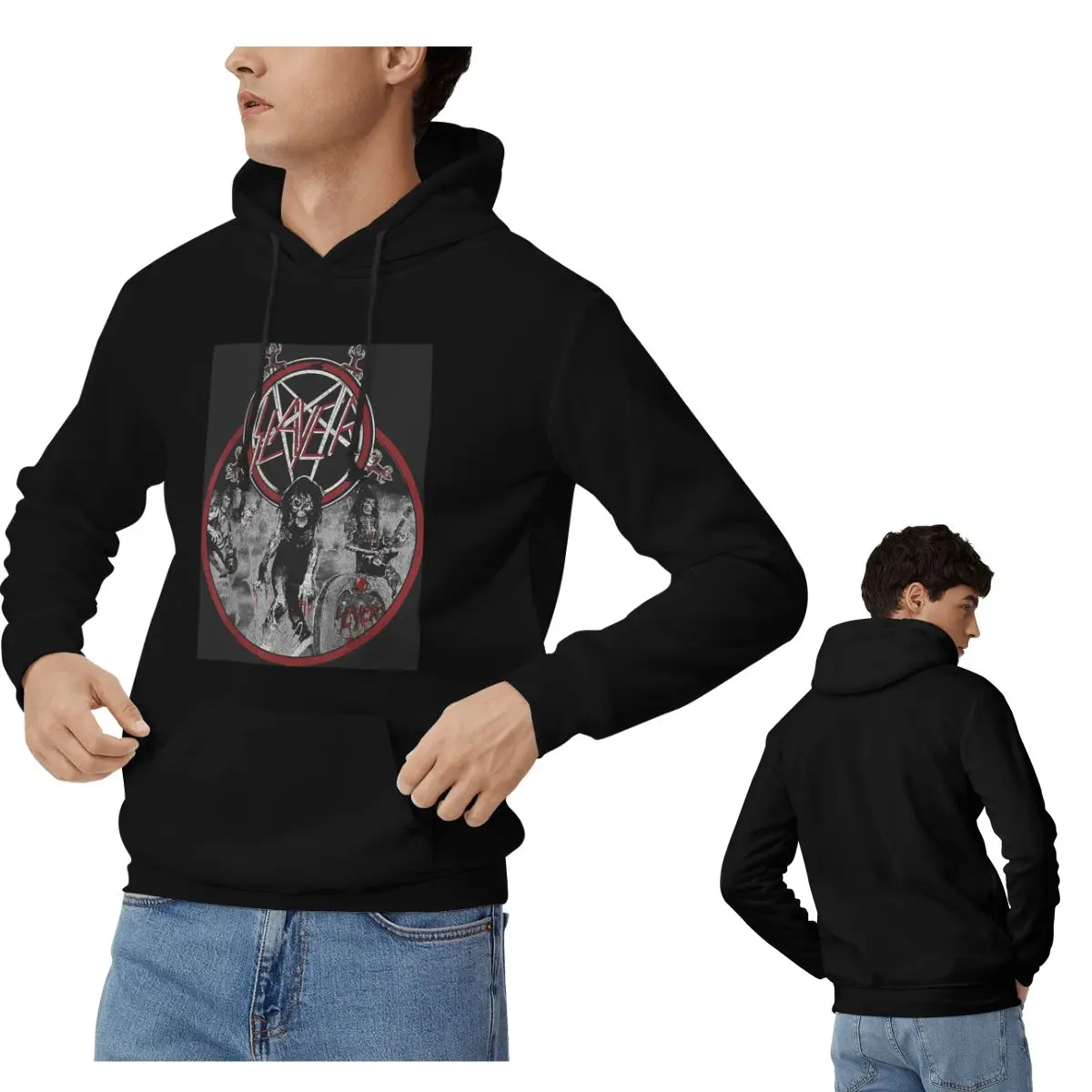 

Толстовки с капюшоном Heavy Metal Rock Slayer Live Undead, мужские и женские повседневные пуловеры, модная одежда с длинными рукавами, осень-зима