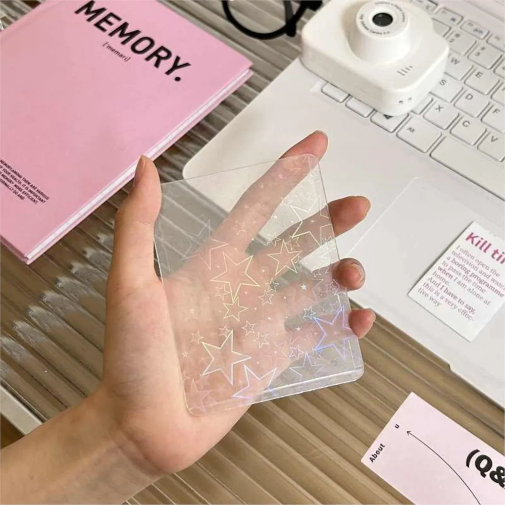 10-50pcs Cards Sleeves Single Face Laser Flashing Clear Hard Card Holder Trading Protectors Pokmone Sport Game Baseball Football