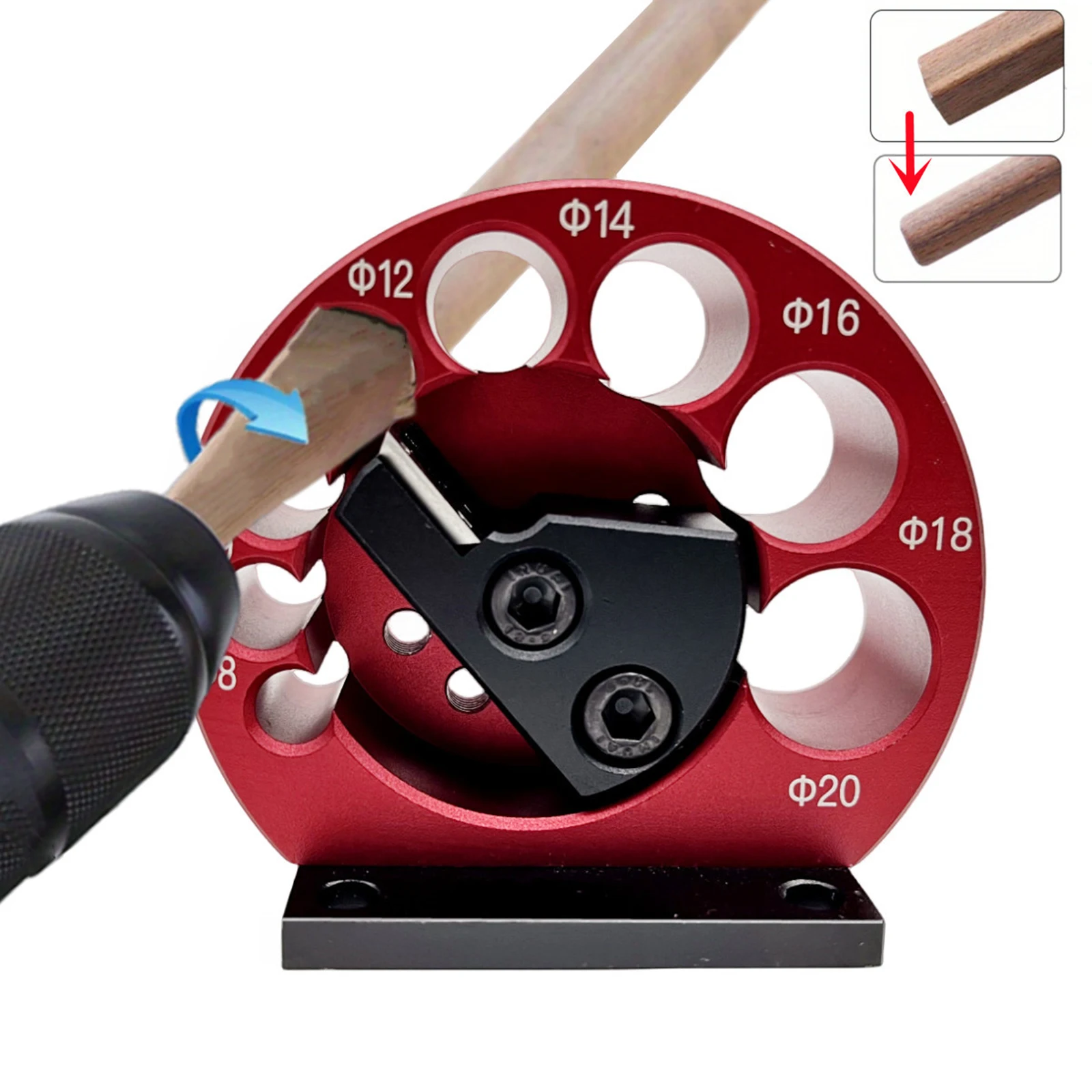 

8 Different Diameter Turning Rounders Electric Drill Turning Round Bar Auxiliary Tool Square Bar Turning Round Wood Milling Tool