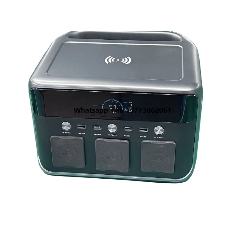 Outdoor portable power bank and power station 600W LiFePO4 battery wireless charging portable mobile outdoor camping backup