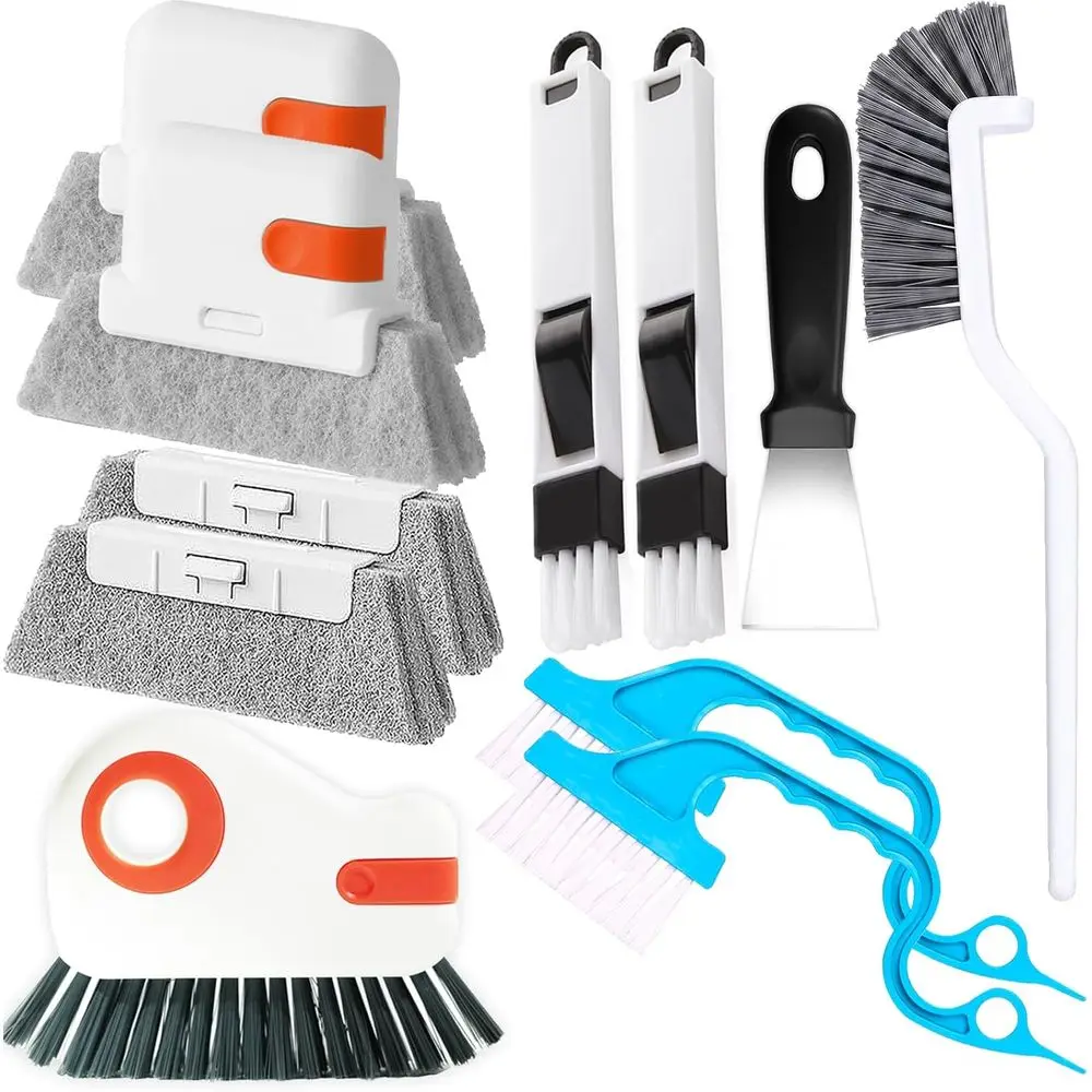 

Complete 11-Piece Window Track Cleaning Kit for Deep Gaps, Sills, Tiles, Kitchen and Bathroom